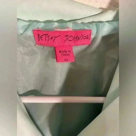 Betsey Johnson Girls Betsey Johnson Faux Leather Blue Jacket Nwt Sz 14 - Picture 2 of 10